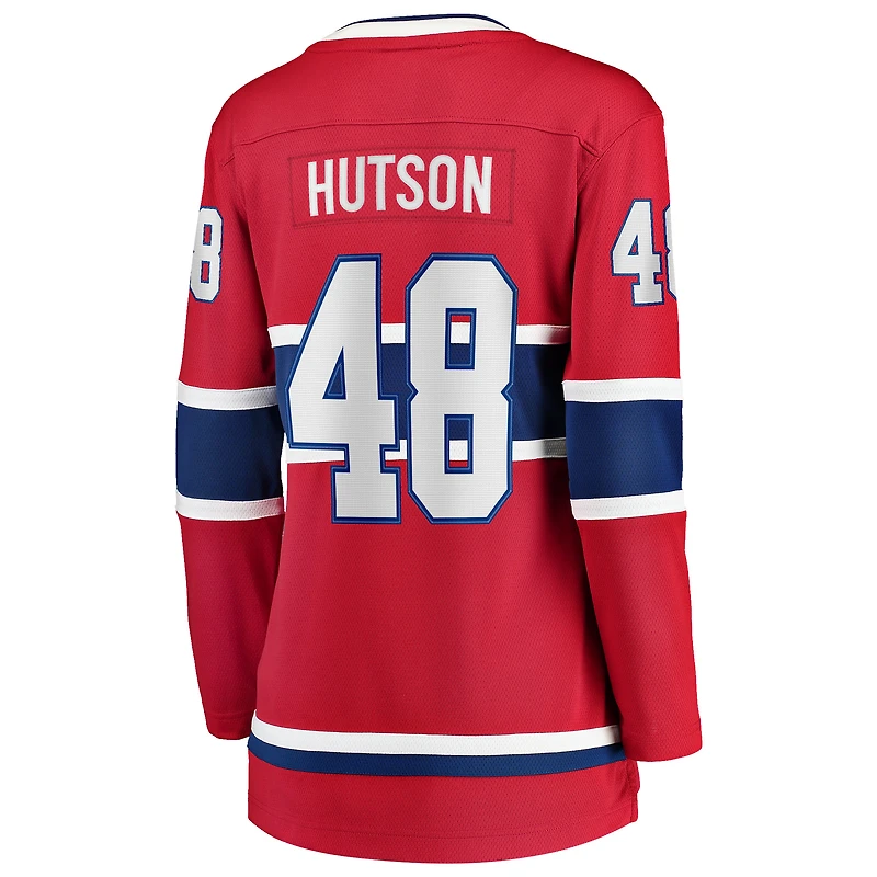 Maillot de joueur échappé à domicile des Canadiens Montréal, Lane Hutson, rouge