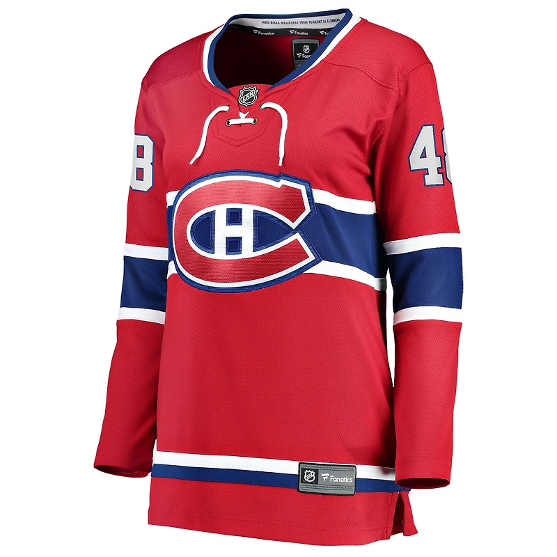 Women's Fanatics Lane Hutson Red Montreal Canadiens Home Breakaway Player Jersey