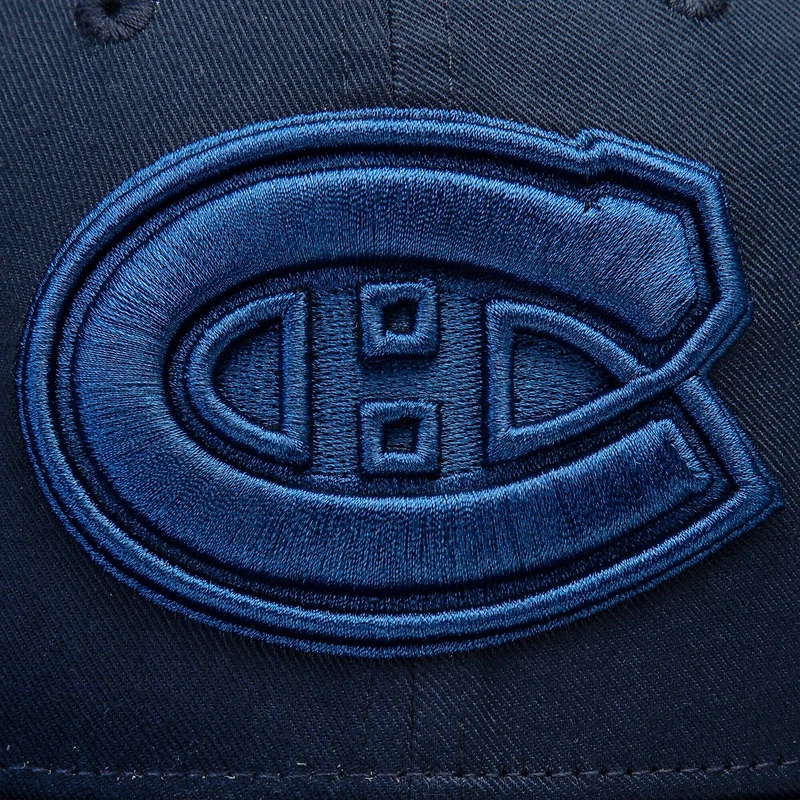 Women's Fanatics  Montreal Canadiens Navy/White Iconic Lockup Adjustable Trucker Hat