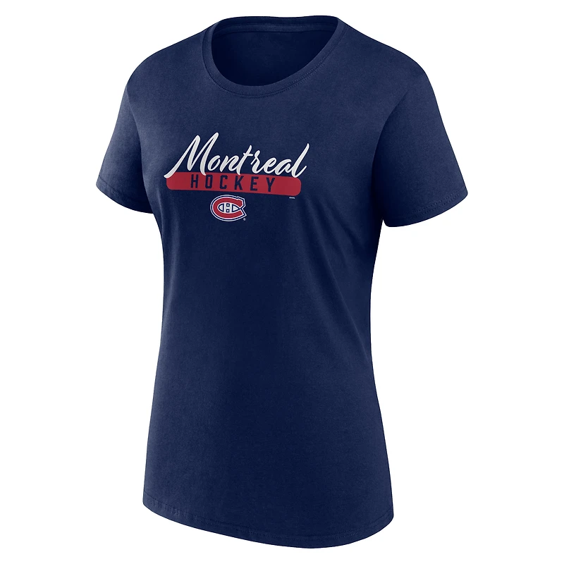 Ensemble de deux t-shirts Fanatics pour femmes, marine/rouge, fans des Canadiens Montréal