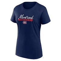 Ensemble de deux t-shirts Fanatics pour femmes, marine/rouge, fans des Canadiens Montréal