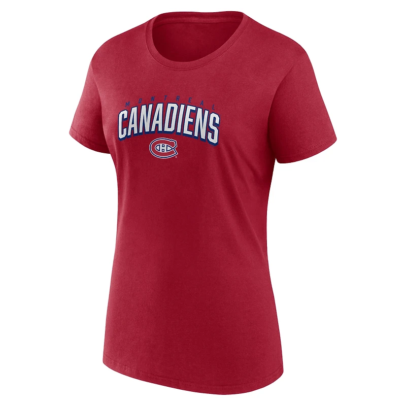 Ensemble de deux t-shirts Fanatics pour femmes, marine/rouge, fans des Canadiens Montréal