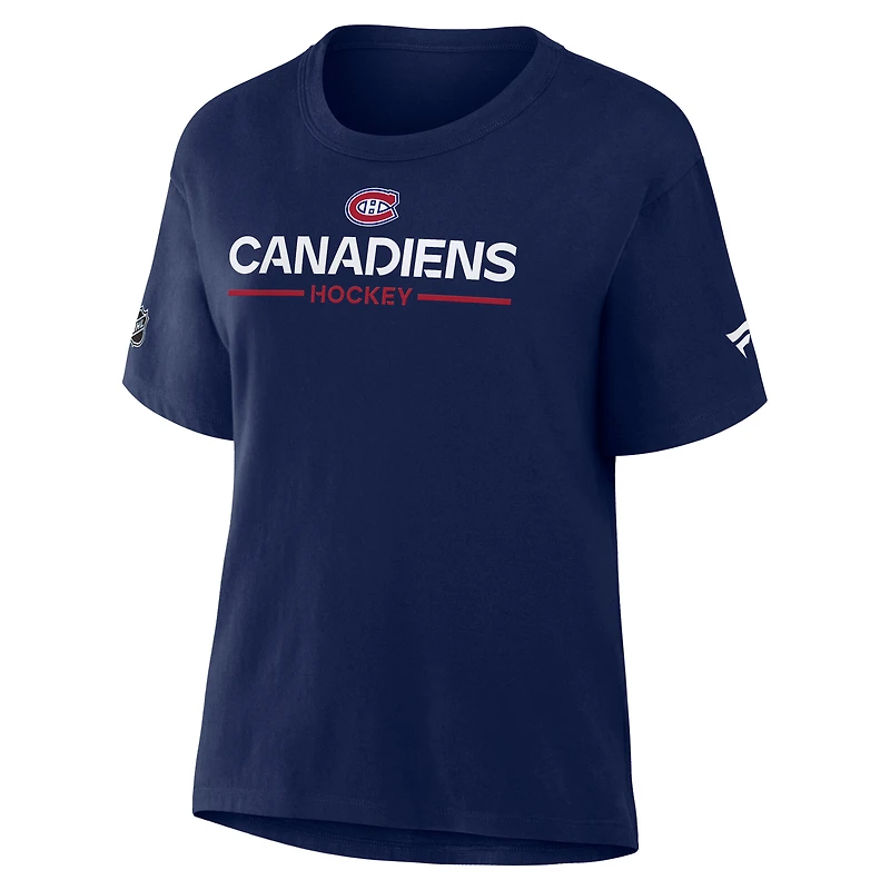 Women's Fanatics Navy Montreal Canadiens Authentic Pro Primary T-Shirt