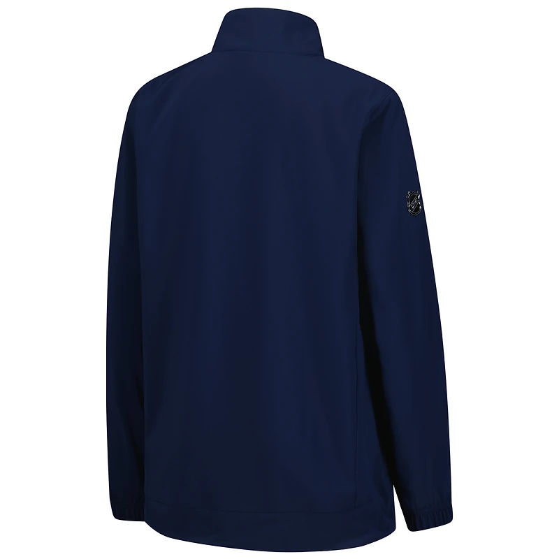 Veste d'entraîneur entièrement zippée pour femme Fanatics bleu marine des Canadiens de Montréal Authentic Pro Rink