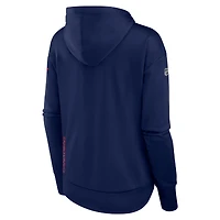 Sweat à capuche entièrement zippé et col Scuba Authentic Pro de la collection Fanatics pour femme des Canadiens Montréal bleu marine