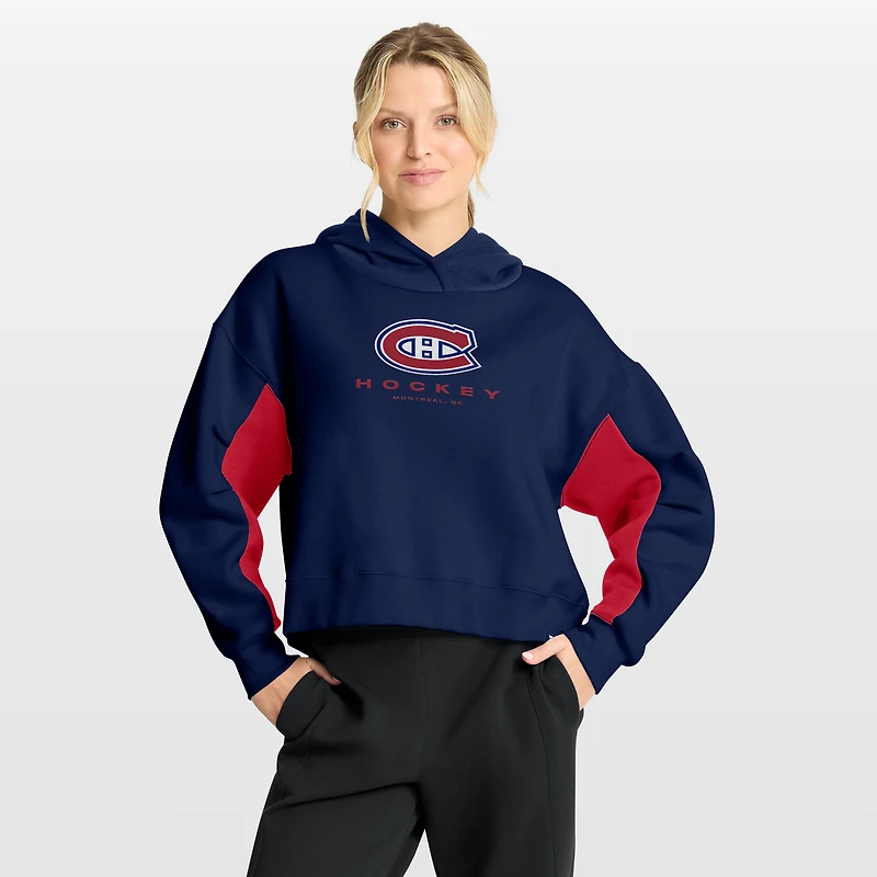 Sweat à capuche boxy bleu marine Fanatics des Canadiens de Montréal pour femmes
