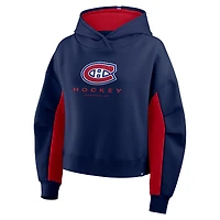 Women's Fanatics Navy Montreal Canadiens Back Check Boxy Hoodie