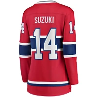 Fanatics pour femmes Nick Suzuki rouge Canadiens de Montréal Accueil Captain Patch Breakaway Player Maillot