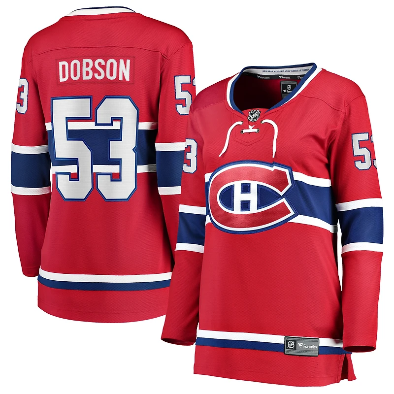 Maillot rouge à domicile des Canadiens de Montréal Noah Dobson pour femmes Fanatics