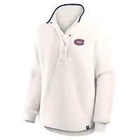 Women's Fanatics White Montreal Canadiens Rush Sherpa Half-Snap Pullover