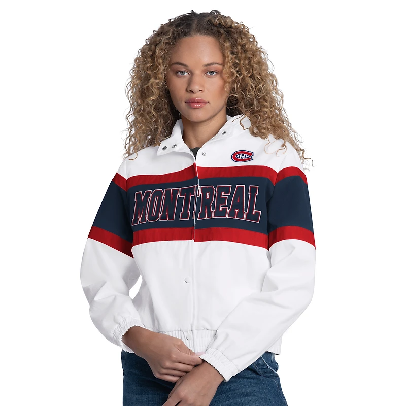 Women's G-III 4Her by Carl Banks White Montreal Canadiens Iconic Game Full-Snap Jacket