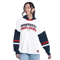Women's G-III 4Her by Carl Banks  White Montreal Canadiens Key Player Oversized Lightweight Hoodie