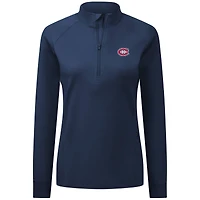 Women's Levelwear Navy Montreal Canadiens Essence Quarter-Zip Top