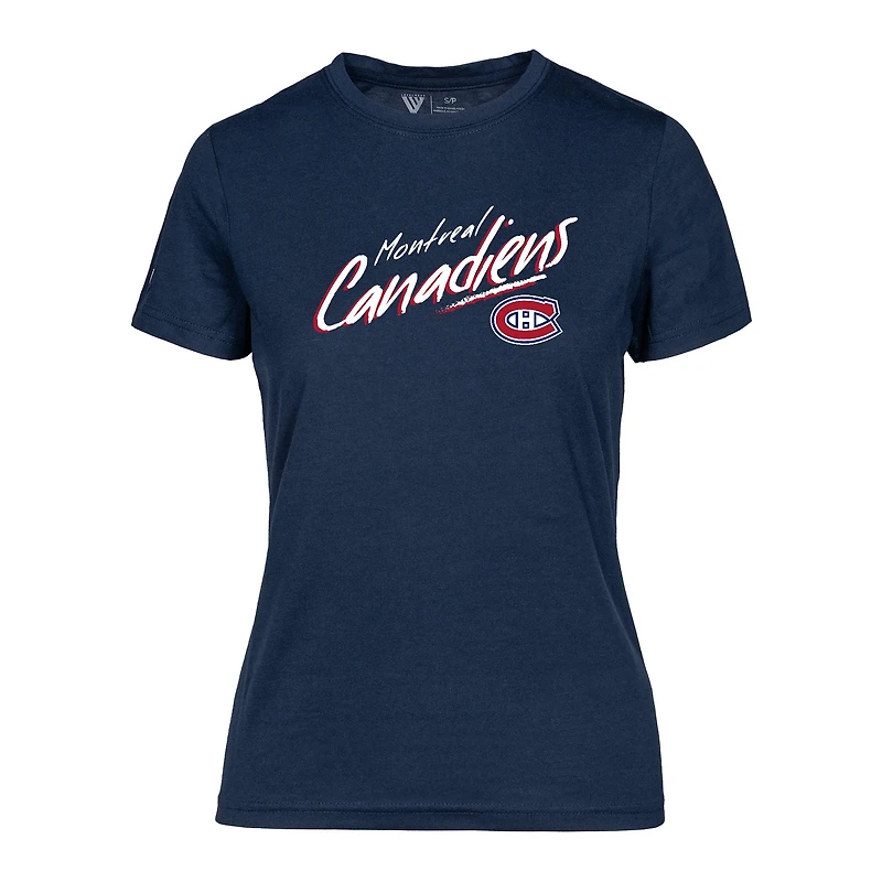 Women's Levelwear Navy Montreal Canadiens Maddox Sizzle T-Shirt