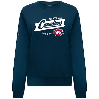 Women's Levelwear Navy Montreal Canadiens Yvette Fleece Sweatshirt