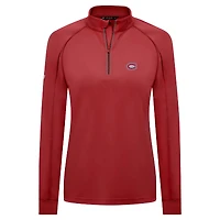 Women's Levelwear Red Montreal Canadiens Kinetic Insignia Core Raglan Quarter-Zip Top