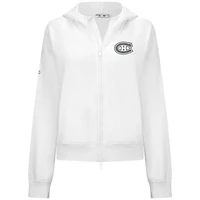 Sweat à capuche zippé en polaire raglan Judd blanc de Levelwear pour femmes