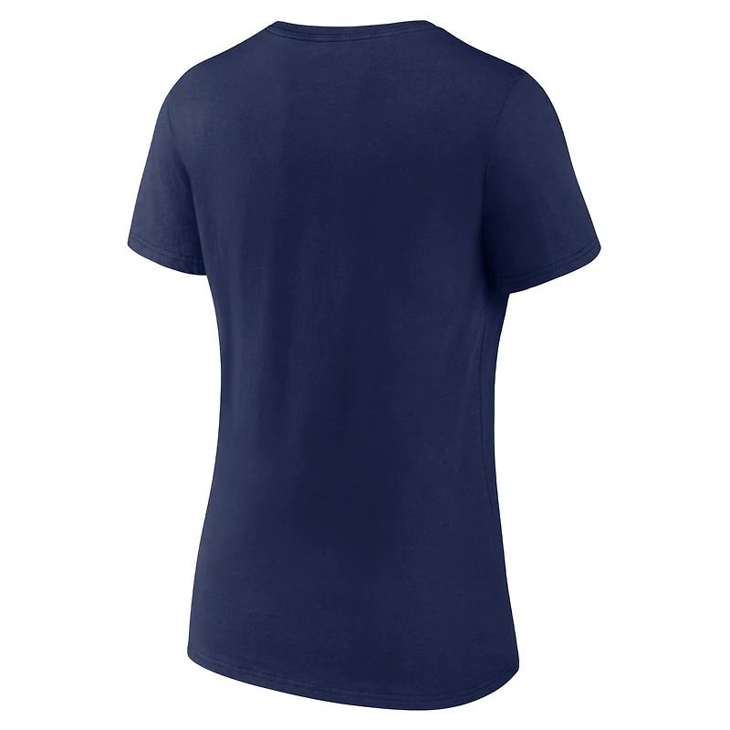 Women's Logo Athletic Navy Montreal Canadiens Arch Victory V-Neck T-Shirt