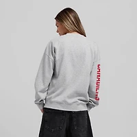 Sweat-shirt surdimensionné Mitchell & Ness gris chiné pour femmes, motif trois points des Canadiens de Montréal
