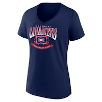 T-shirt à col en V bleu marine des Canadiens de Montréal pour femmes