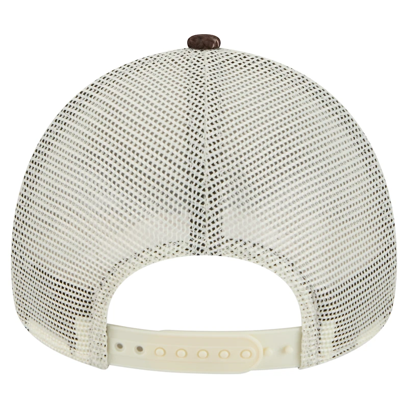 Women's New Era Dark Brown Montreal Canadiens 9FORTY A-Frame Knit Trucker Adjustable Hat