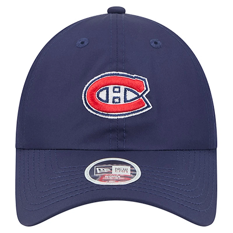Casquette ajustable New Era bleu marine 9FORTY à queue de cheval des Canadiens de Montréal pour femme