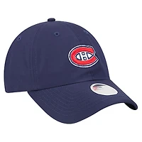 Women's New Era  Navy Montreal Canadiens Ponytail 9FORTY Adjustable Hat