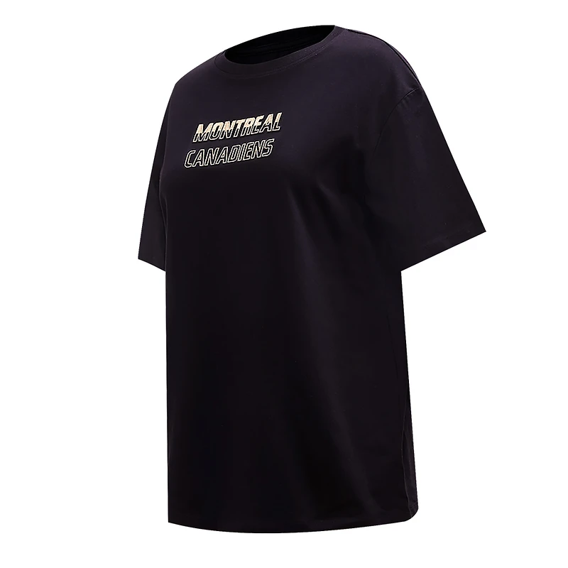 T-shirt boxy Pro Standard noir des Canadiens de Montréal pour femmes