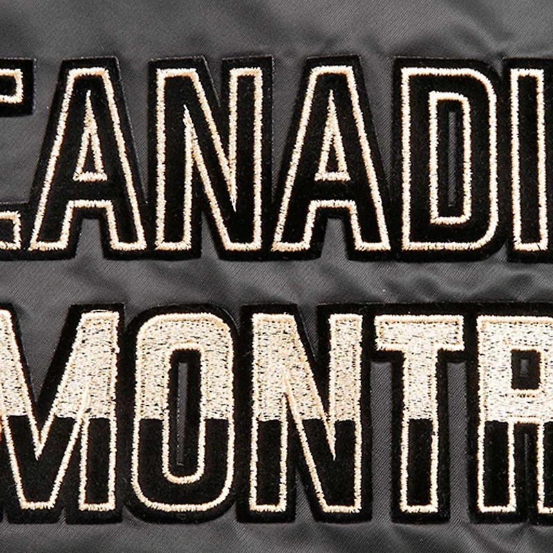 Women's Pro Standard  Black Montreal Canadiens Satin Full-Snap Jacket