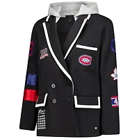Women's The Wild Collective Black Montreal Canadiens Original 6 Hooded Blazer