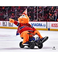 Photographie non signée de Youppi des Canadiens Montréal en VTT sur la glace