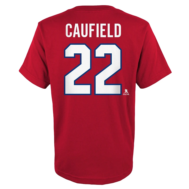 T-shirt avec nom et numéro des Canadiens de Montréal Cole Caufield pour jeunes