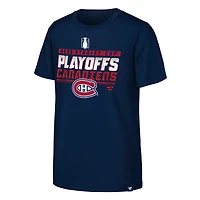 T-shirt Fanatics bleu marine pour jeunes, séries éliminatoires de la Coupe Stanley 2026 des Canadiens Montréal