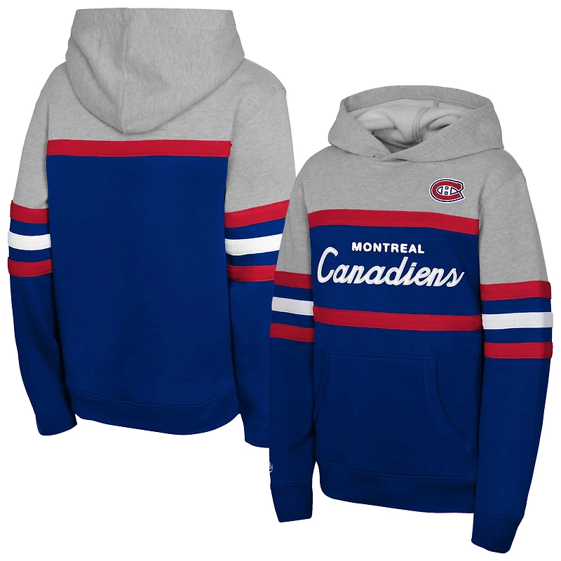 Youth Mitchell & Ness Blue Montreal Canadiens Head Coach Pullover Hoodie