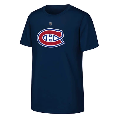 T-shirt bleu marine avec logo principal des Canadiens de Montréal pour jeunes