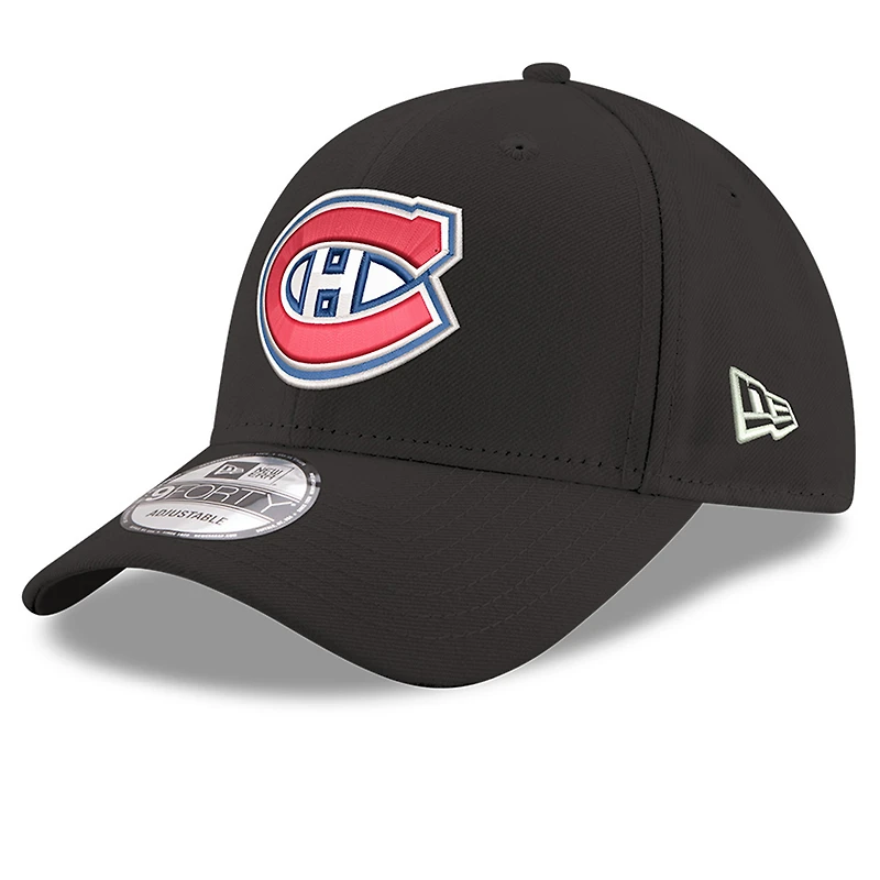 Casquette ajustable New Era noire pour jeunes des Canadiens de Montréal 9FORTY