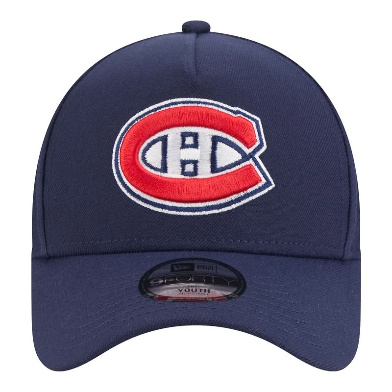 Casquette ajustable New Era bleu marine des Canadiens de Montréal 9FORTY pour jeunes