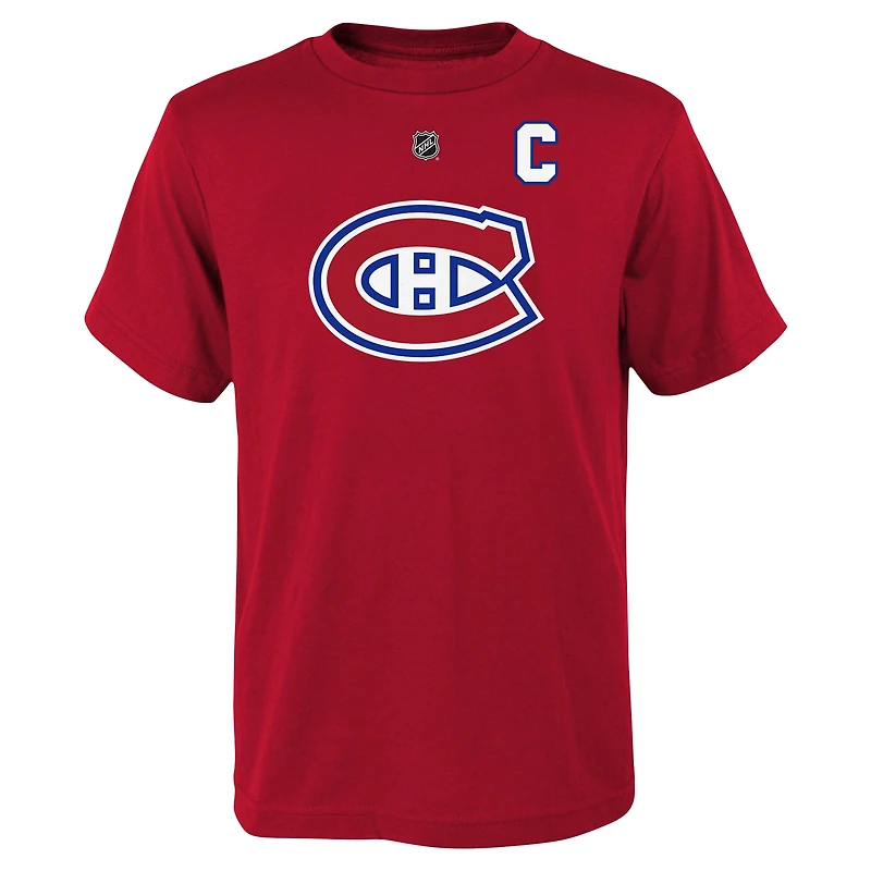 Youth Nick Suzuki Red Montreal Canadiens Captain Name & Number T-Shirt