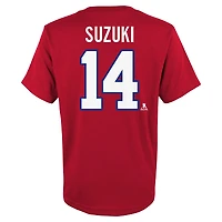 Youth Nick Suzuki Red Montreal Canadiens Captain Name & Number T-Shirt