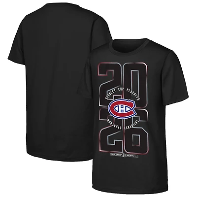 T-shirt noir Outerstuff Youth pour les séries éliminatoires de la Coupe Stanley 2026 des Canadiens Montréal