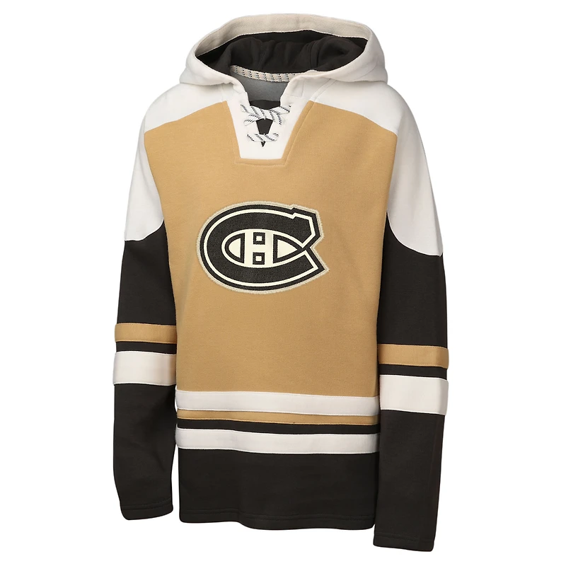 Sweat à capuche col en V Ageless Raglan des Canadiens de Montréal pour jeunes Outerstuff Tan