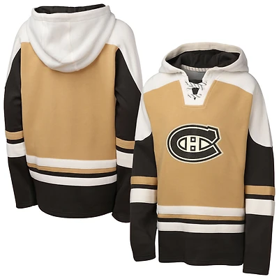 Sweat à capuche col en V Ageless Raglan des Canadiens de Montréal pour jeunes Outerstuff Tan