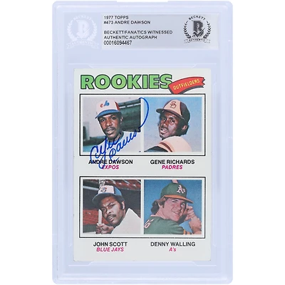 Andre Dawson Montreal Expos Autographed 1977 Topps Series 2 #473 Beckett Fanatics Witnessed Authenticated Rookie Card 