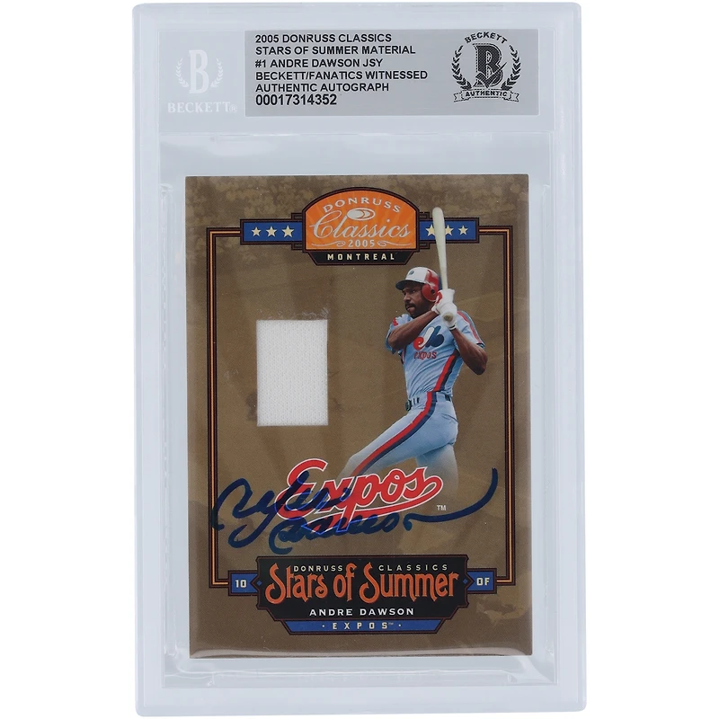 Andre Dawson Montreal Expos Autographed 2005 Donruss Classics Stars of Summer Relic #BOS-1 #/250 Beckett Fanatics Witnessed Authenticated Card 
