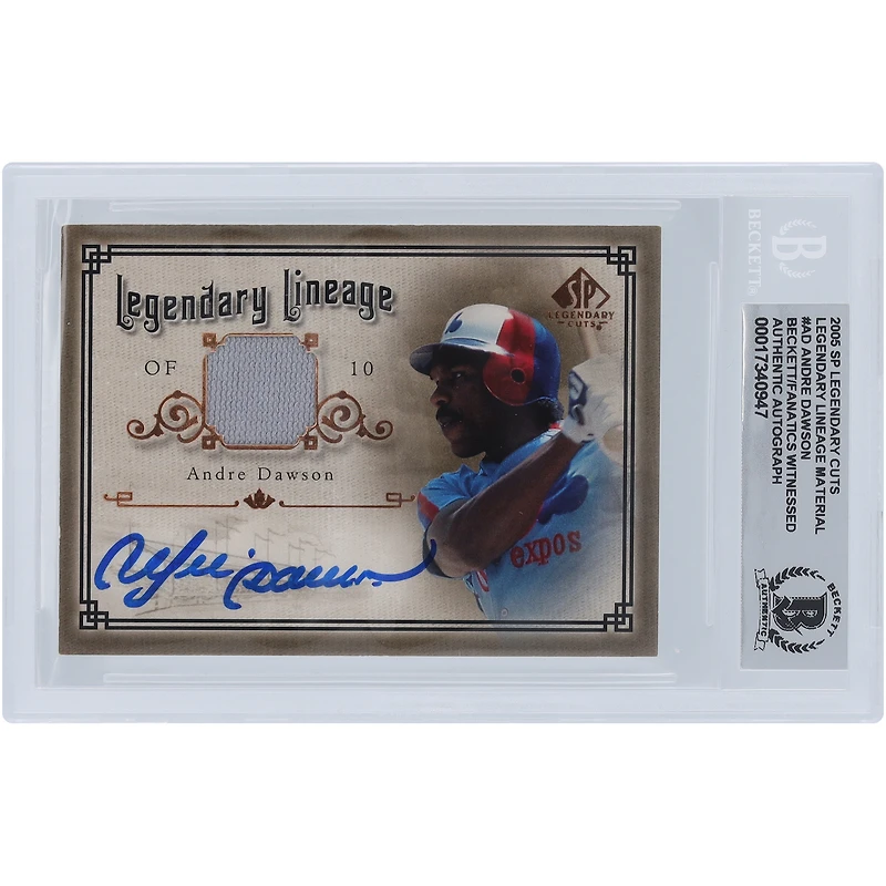 Andre Dawson Montreal Expos Autographed 2005 Upper Deck SP Legendary Cuts Legendary Lineage Relic #LE-AD Beckett Fanatics Witnessed Authenticated 10 Card 