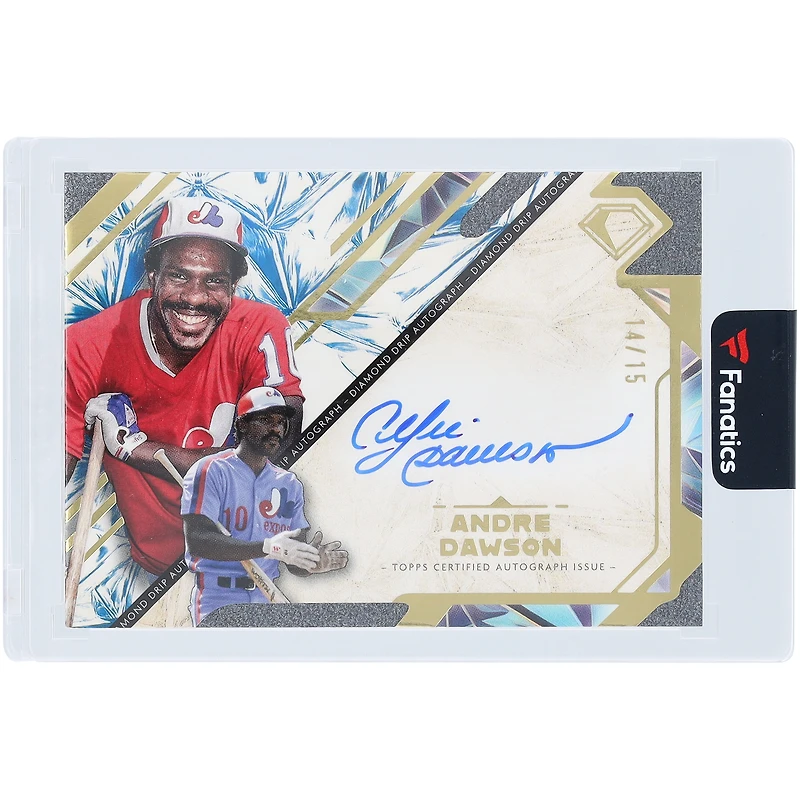 Carte autographiée d'André Dawson des Expos de Montréal 2025 Topps Diamond Icons Diamond Drip #DDA-AD #14/15