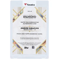 Carte autographiée d'André Dawson (Expos de Montréal) 2025 Topps Diamond Icons, encre verte, Polychromatink blanche, n° WPA-AD, n° 2/5