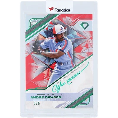 Andre Dawson Montreal Expos Autographed 2025 Topps Diamond Icons White Polychromatink Green Ink #WPA-AD #2/5 Card