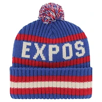 Men's '47 Royal Montreal Expos Cooperstown Collection Bering Cuffed Knit Hat with Pom