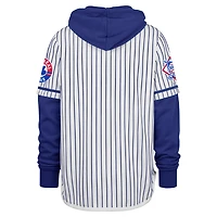 Sweat à capuche blanc double en-tête et fines rayures des Expos de Montréal '47 pour hommes, collection Cooperstown